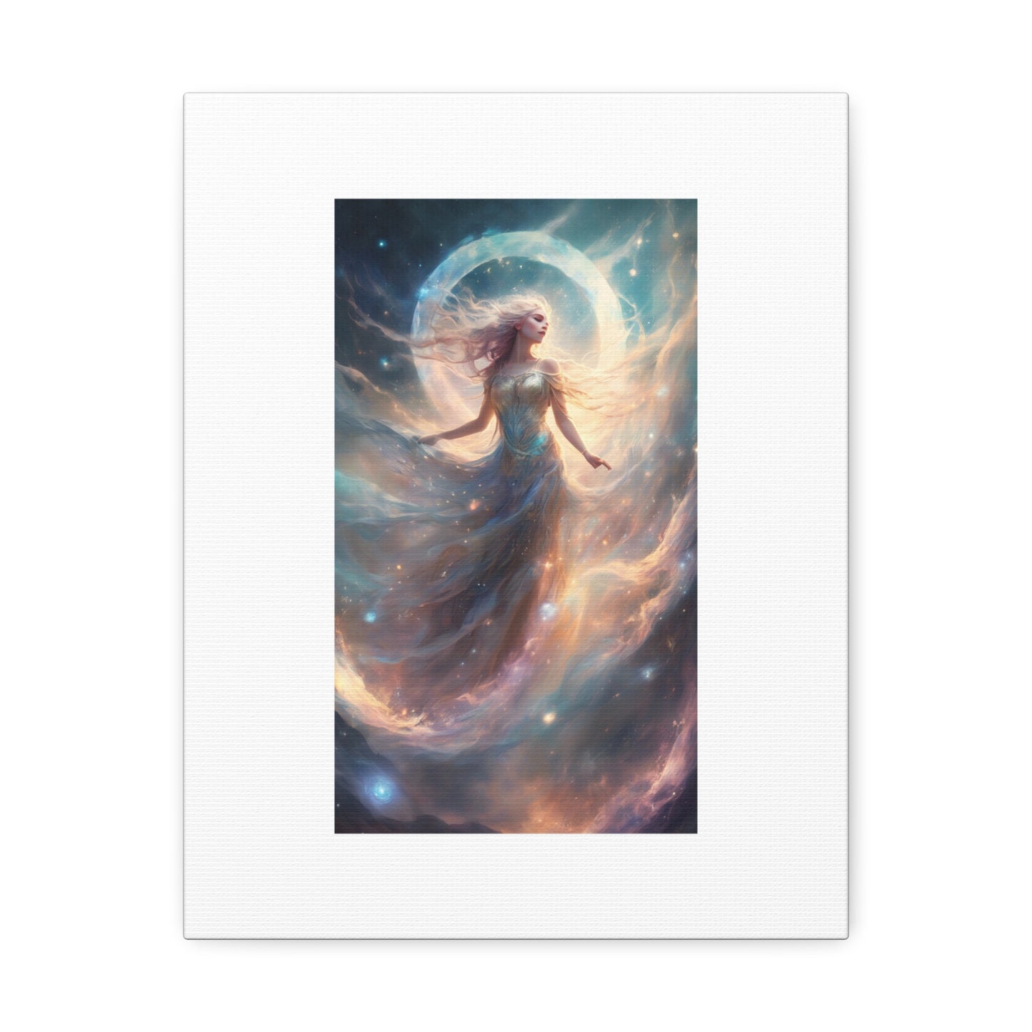 Moonlit Celestial Dancer Fantasy Portrait Canvas