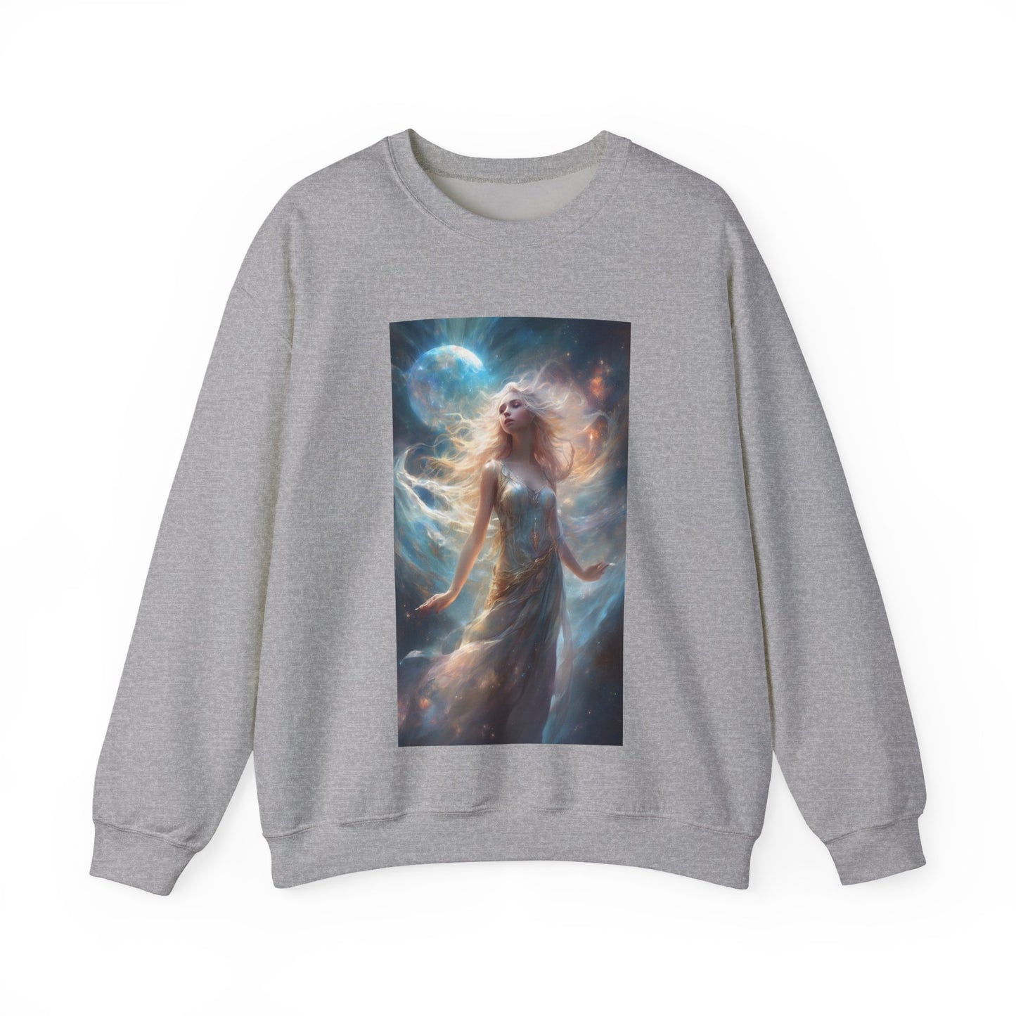 Moonlit Celestial Maiden Fantasy Portrait Sweatshirt