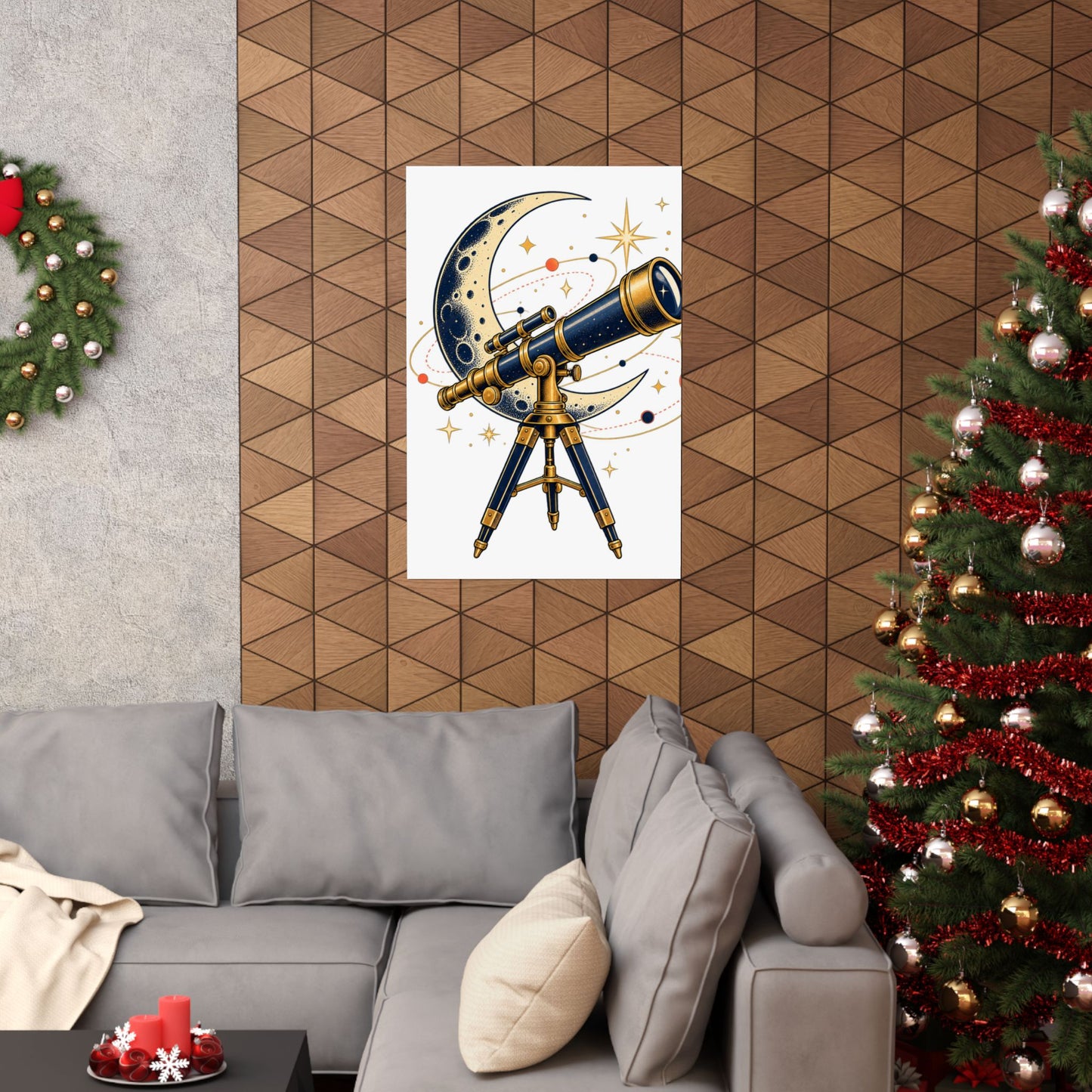 Vintage Telescope Celestial Astronomy Poster