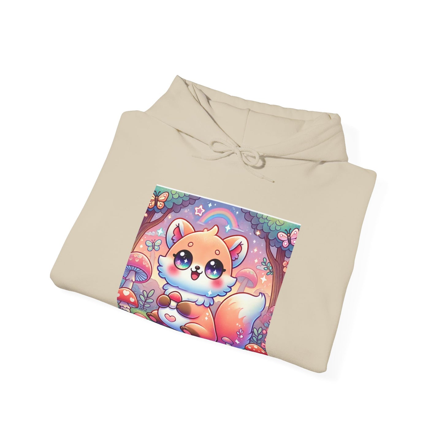 Pastel Woodland Fox Mushroom Kawaii Hoodie