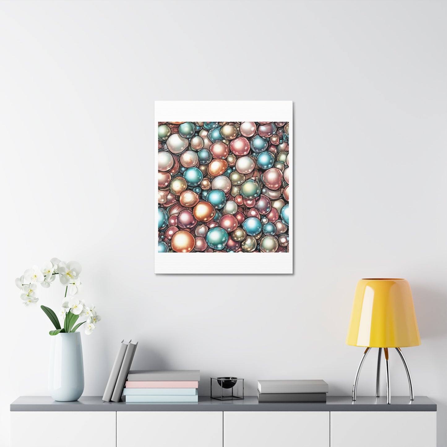 Rainbow Pearl Marble Abstract Gift Art Canvas