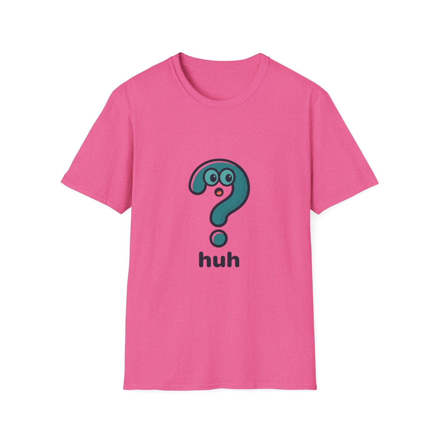 Confused Question Mark Character T-Shirt | Funny “Huh?” Cartoon Graphic Tee, Silly Expression Humor Shirt