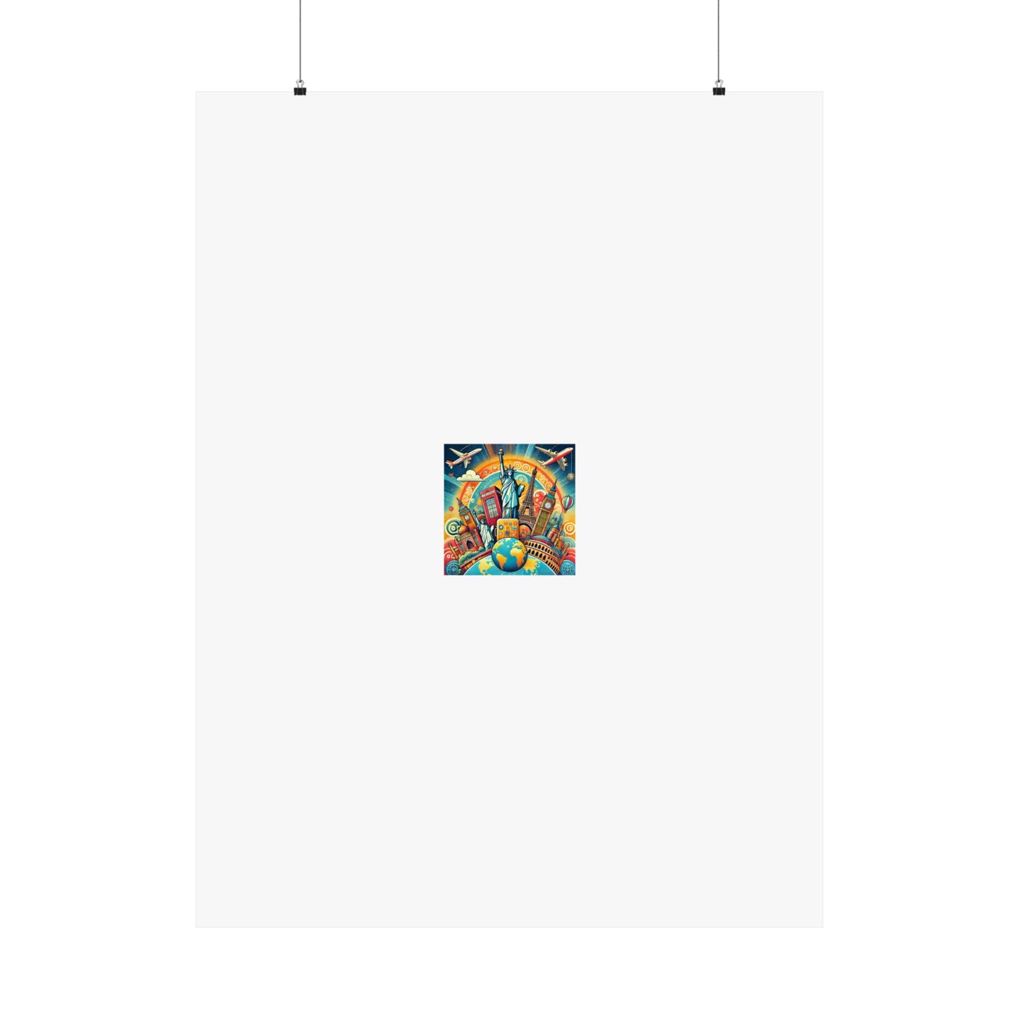 Global Landmark Adventure Collage Colorful Travel Poster