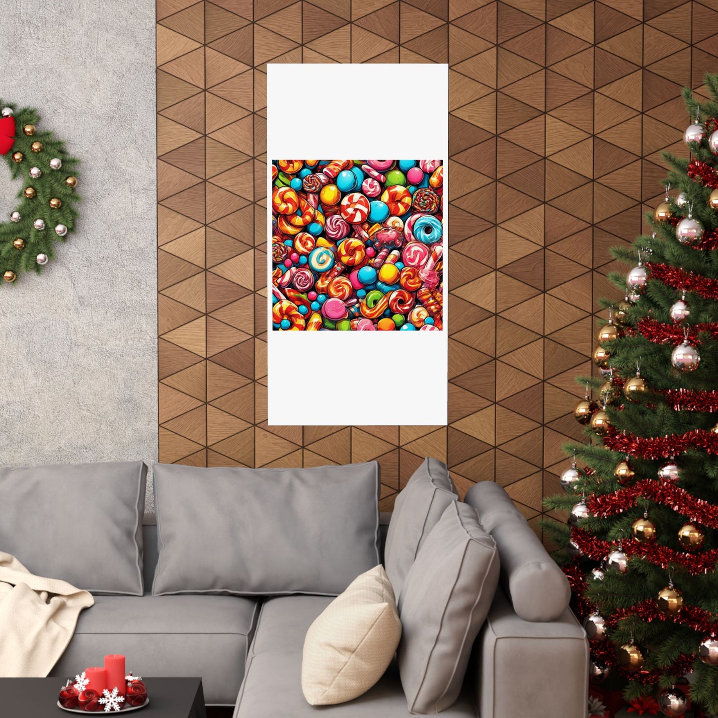 Colorful Candy and Lollipop Pattern Poster