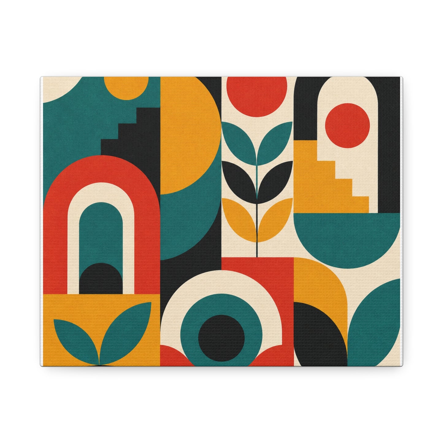 Mid Century Arches Botanical Geometric Canvas Art