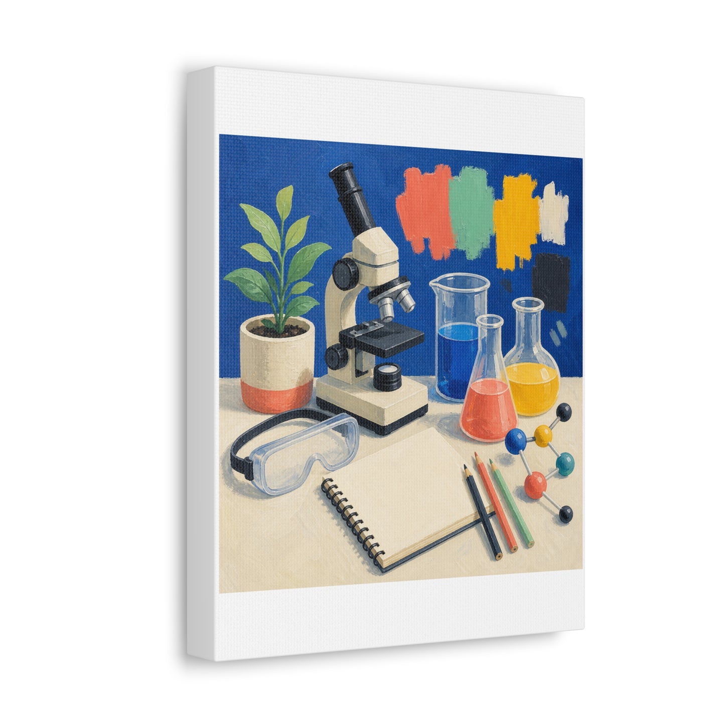 Colorful Science Lab Learning Art Canvas Art