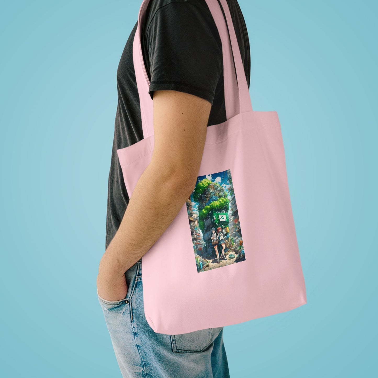 Urban Recycling Anime Friends Reusable Eco Tote Bag