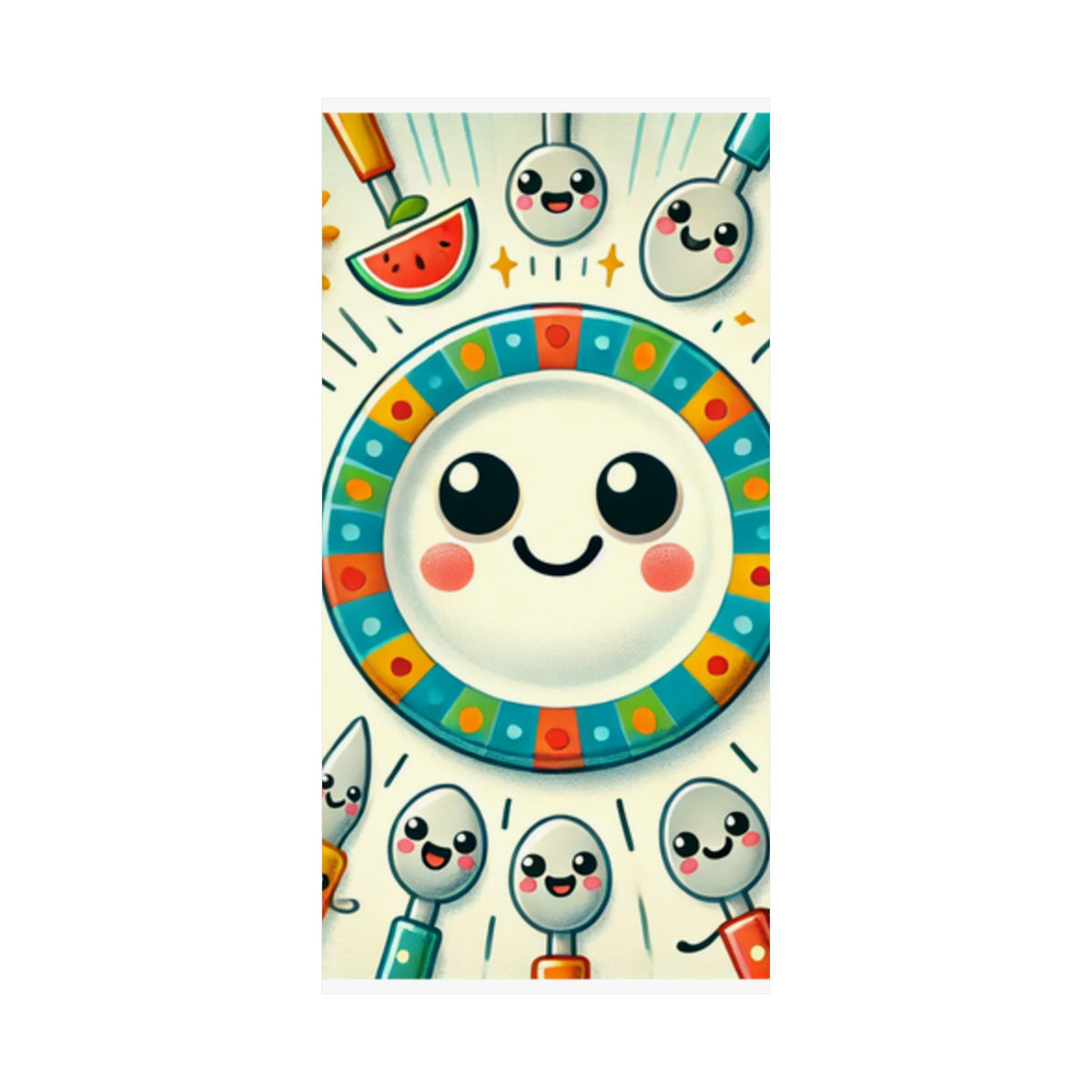 Happy Little Kitchen Club Kawaii Food Poster Kitchen Wall Art Decor