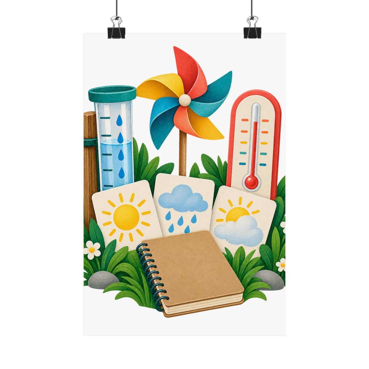 Colorful Backyard Weather Watching Kit Poster