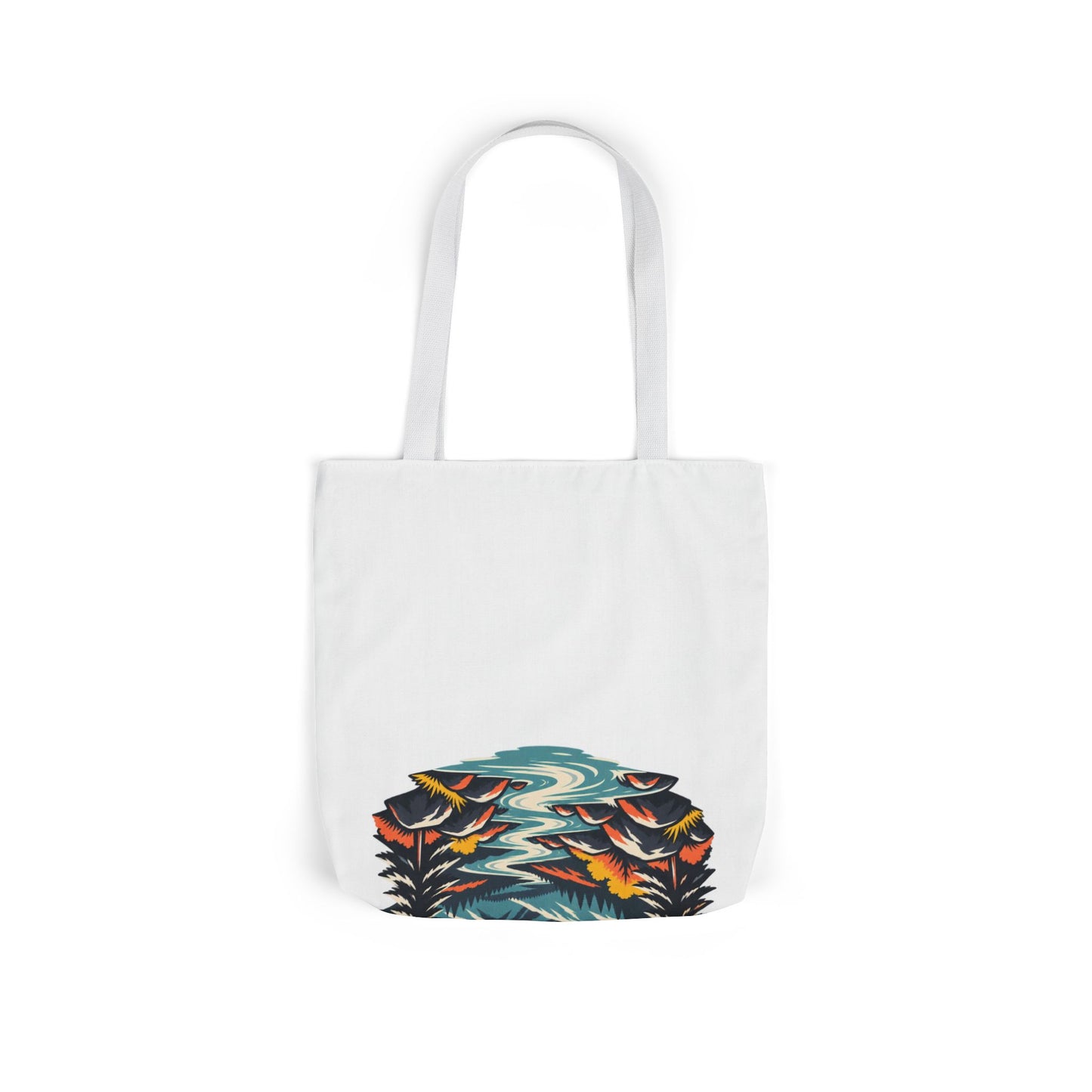 Alpine Sunrise River Mountain Adventure Tote Bag
