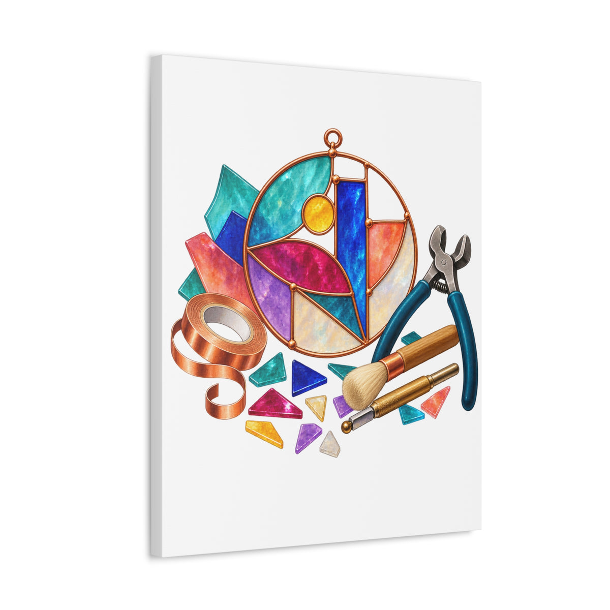 Abstract Stained Glass Suncatcher Workshop Canvas