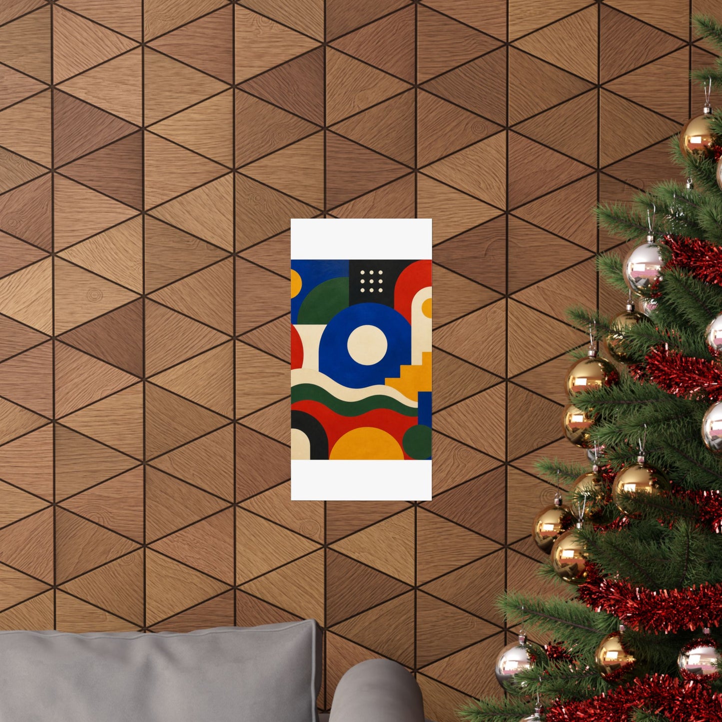 Bold Geometric Balance Abstract Art Poster