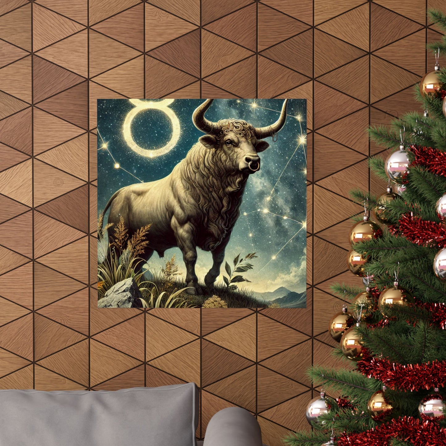 Taurus Bull Constellation Celestial Wall Art Poster