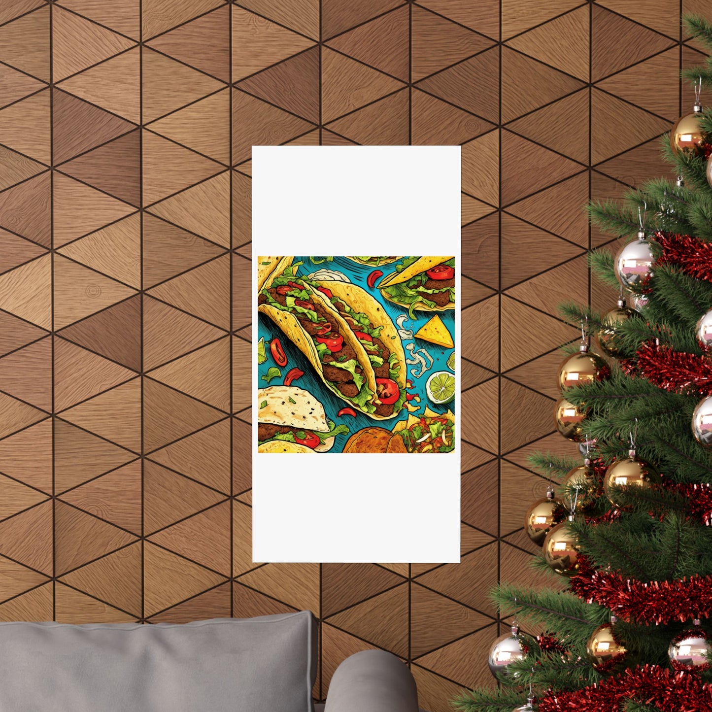 Taco Party Pattern Foodie Gift Art Poster