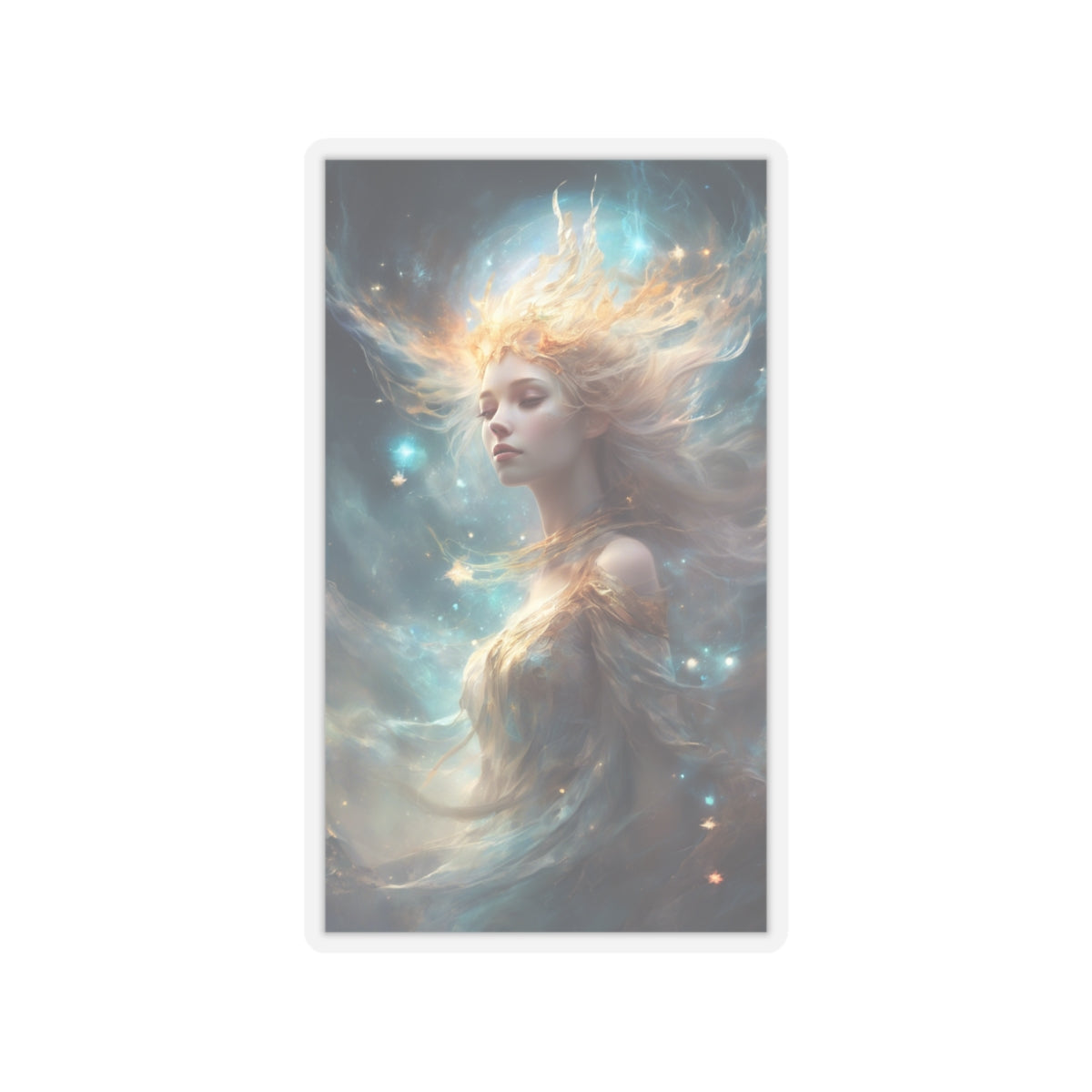 Solar Celestial Spirit Fantasy Portrait Sticker