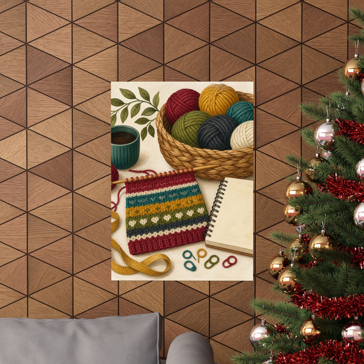 Cozy Knitting and Yarn Hobby Art Poster