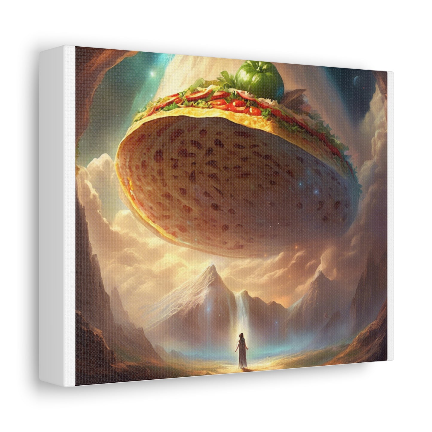 Cosmic Taco UFO Surreal Food Fantasy Art Canvas