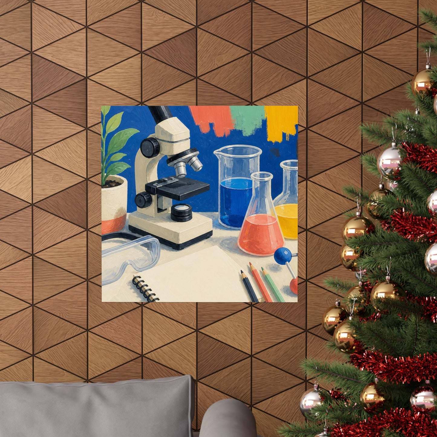 Colorful Science Lab Learning Art Poster