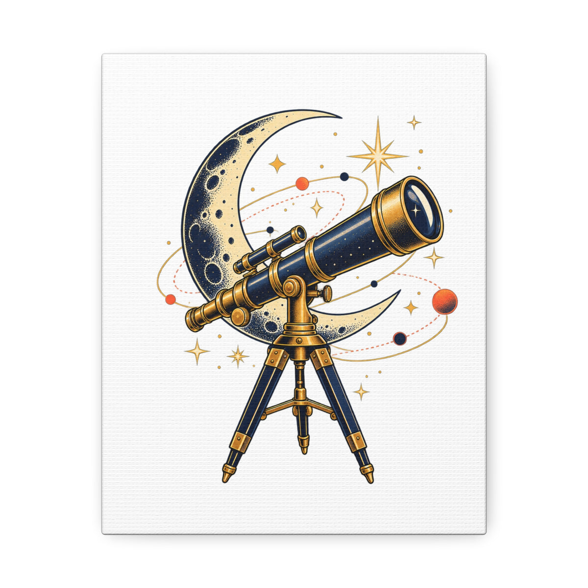 Vintage Telescope Celestial Astronomy Canvas