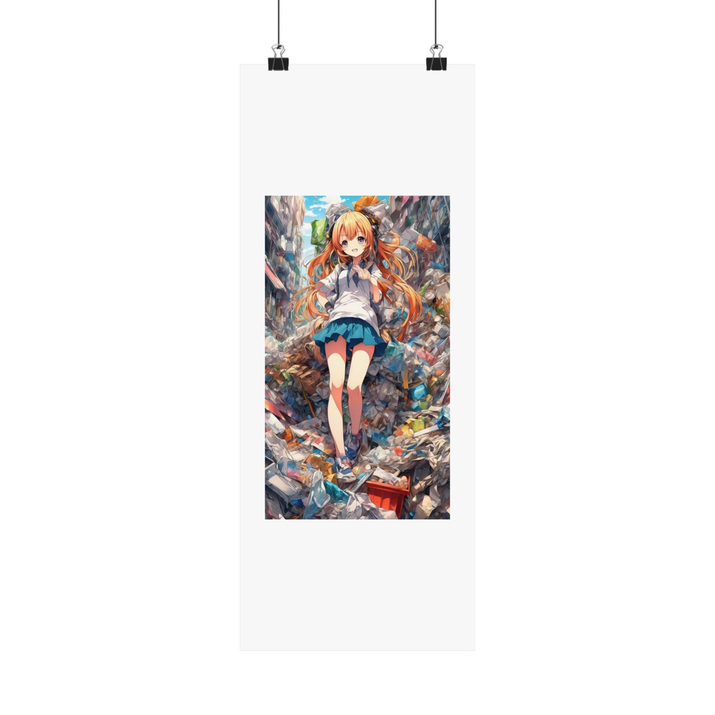 Recycling Rescue Anime Heroine Eco Street Art Poster