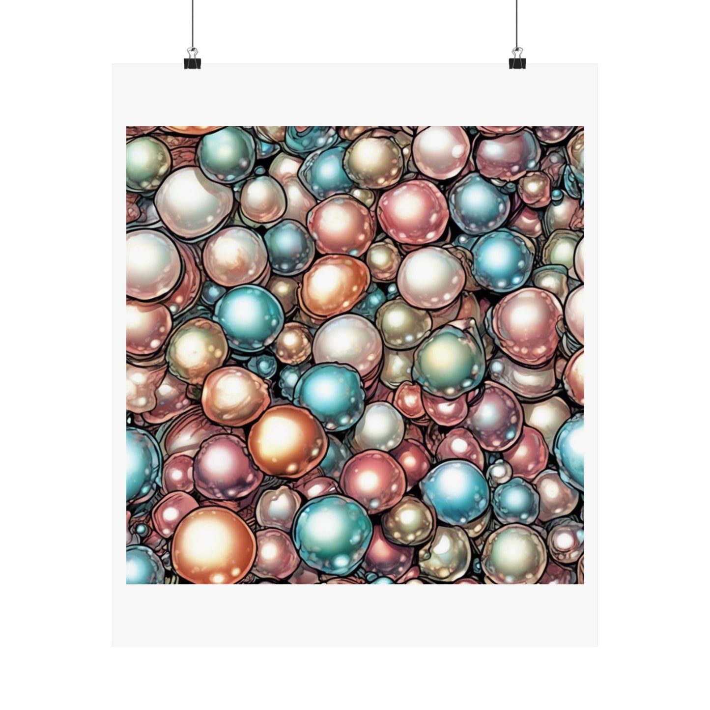 Rainbow Pearl Marble Abstract Gift Art Poster