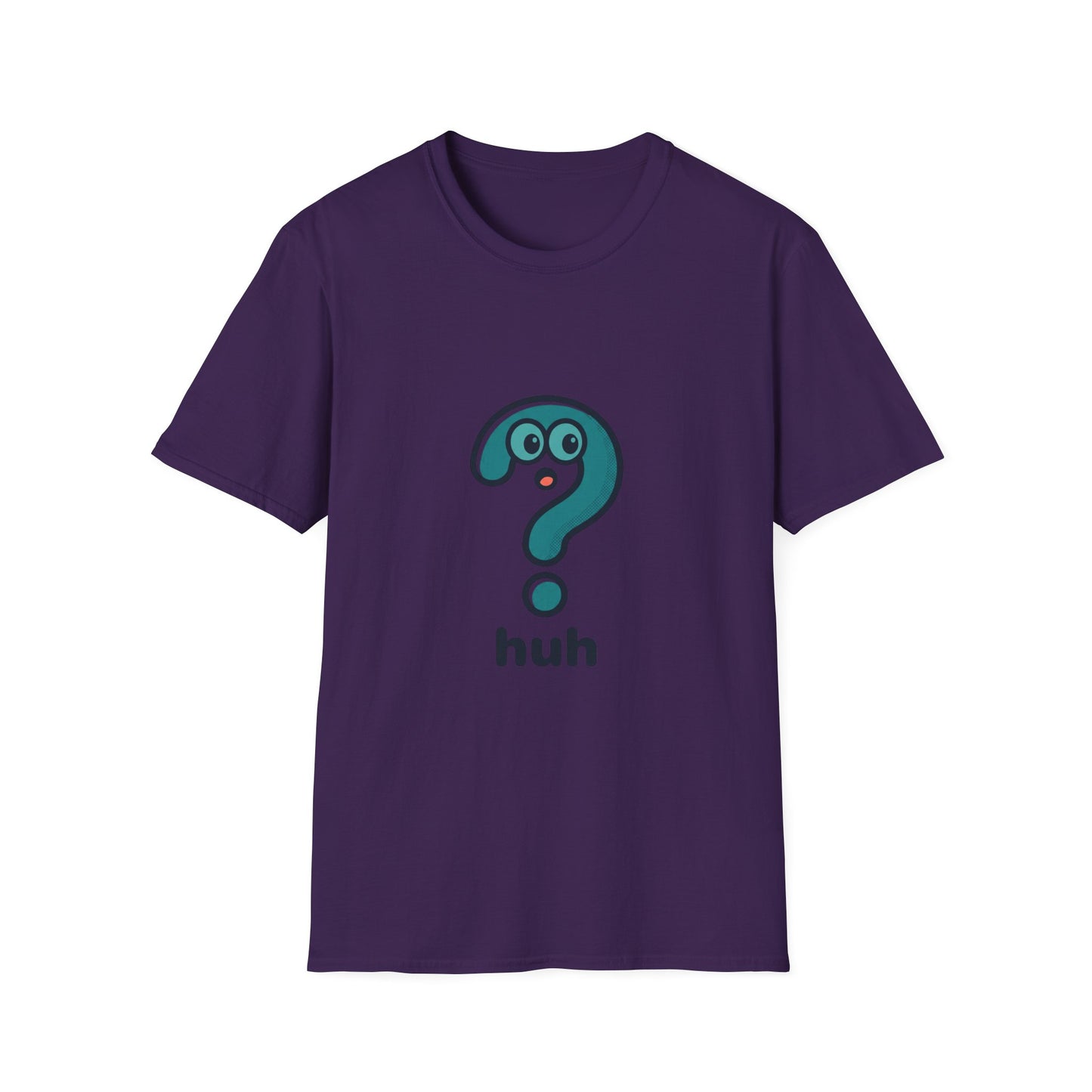 Confused Question Mark Character T-Shirt | Funny “Huh?” Cartoon Graphic Tee, Silly Expression Humor Shirt