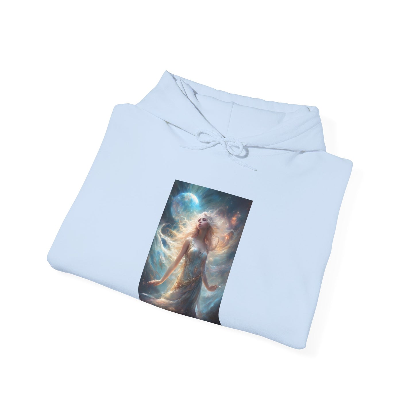 Moonlit Celestial Maiden Fantasy Portrait Hoodie
