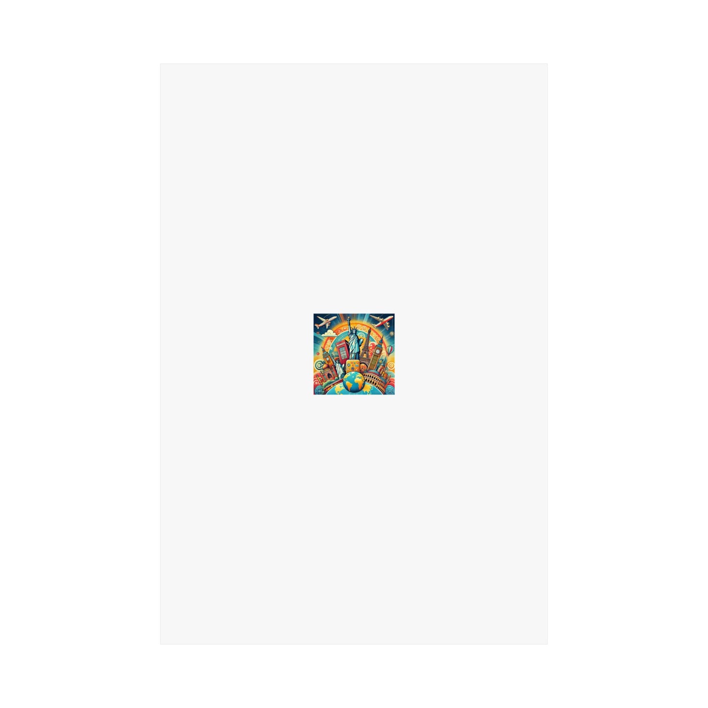 Global Landmark Adventure Collage Colorful Travel Poster