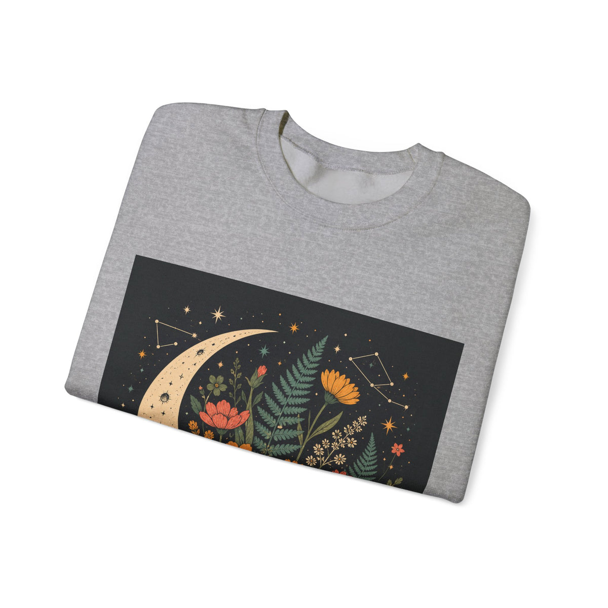 Celestial Wildflower Moon Botanical Art Sweatshirt