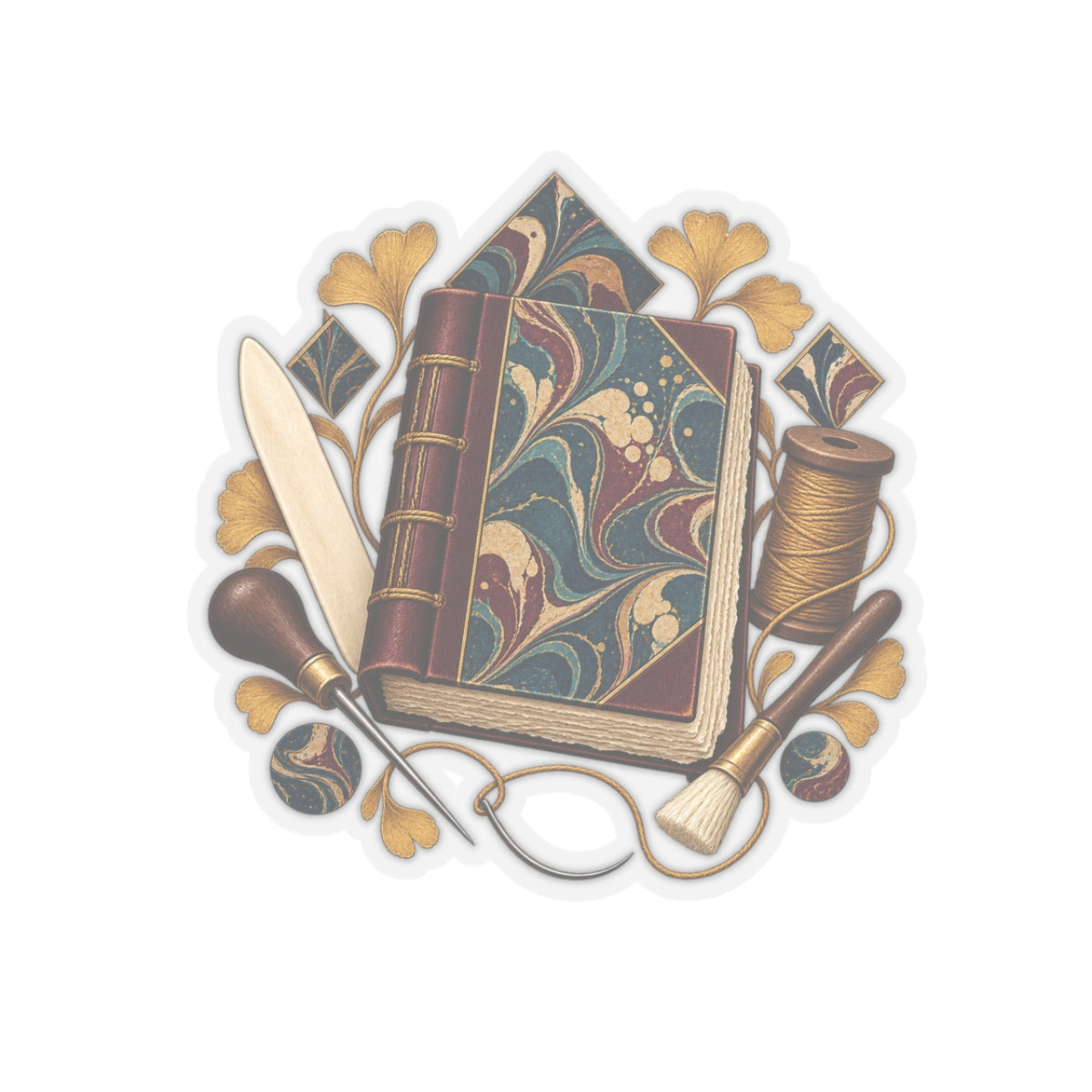 Traditional Marbled Bookbinding Workshop Sticker