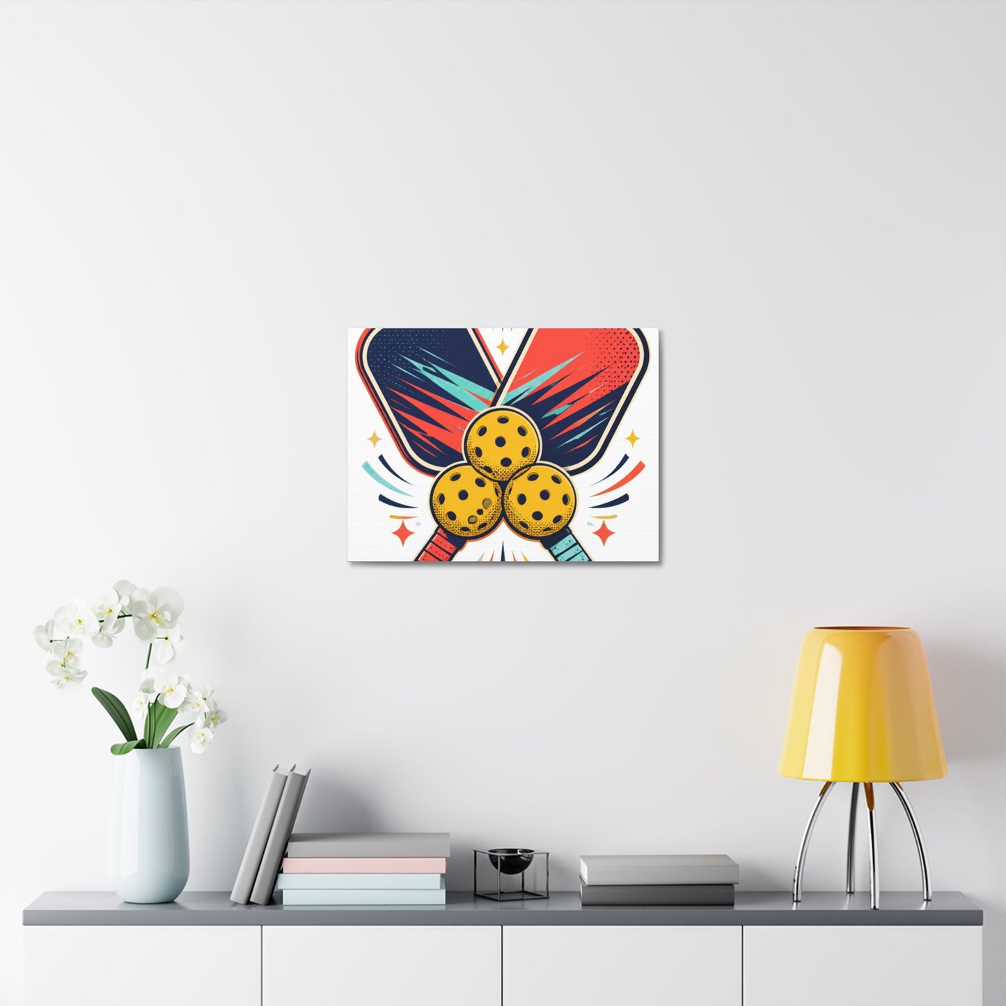 Retro Pickleball Paddles Recreational Sports Canvas Art