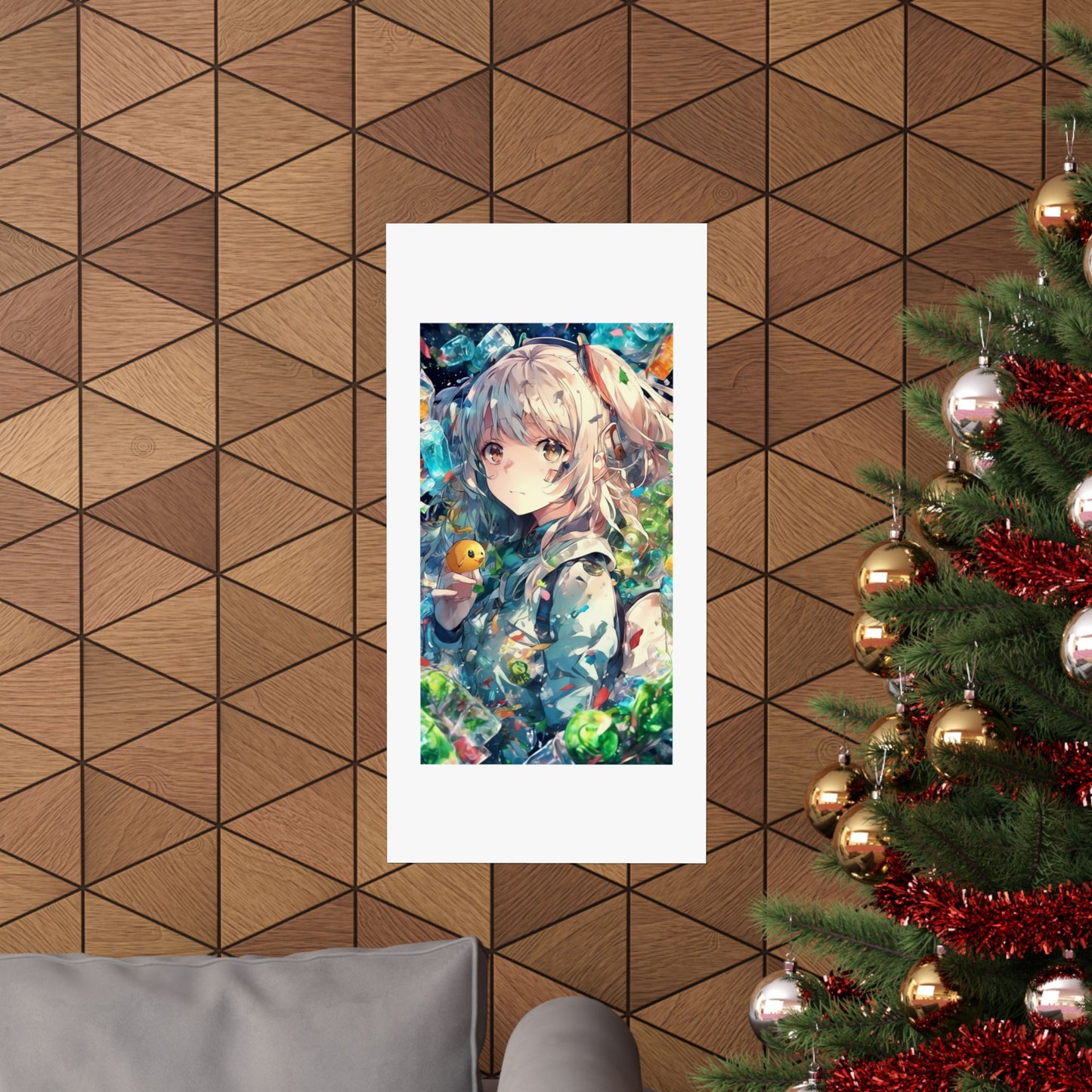 Crystal Bottle Anime Portrait Colorful Wall Poster