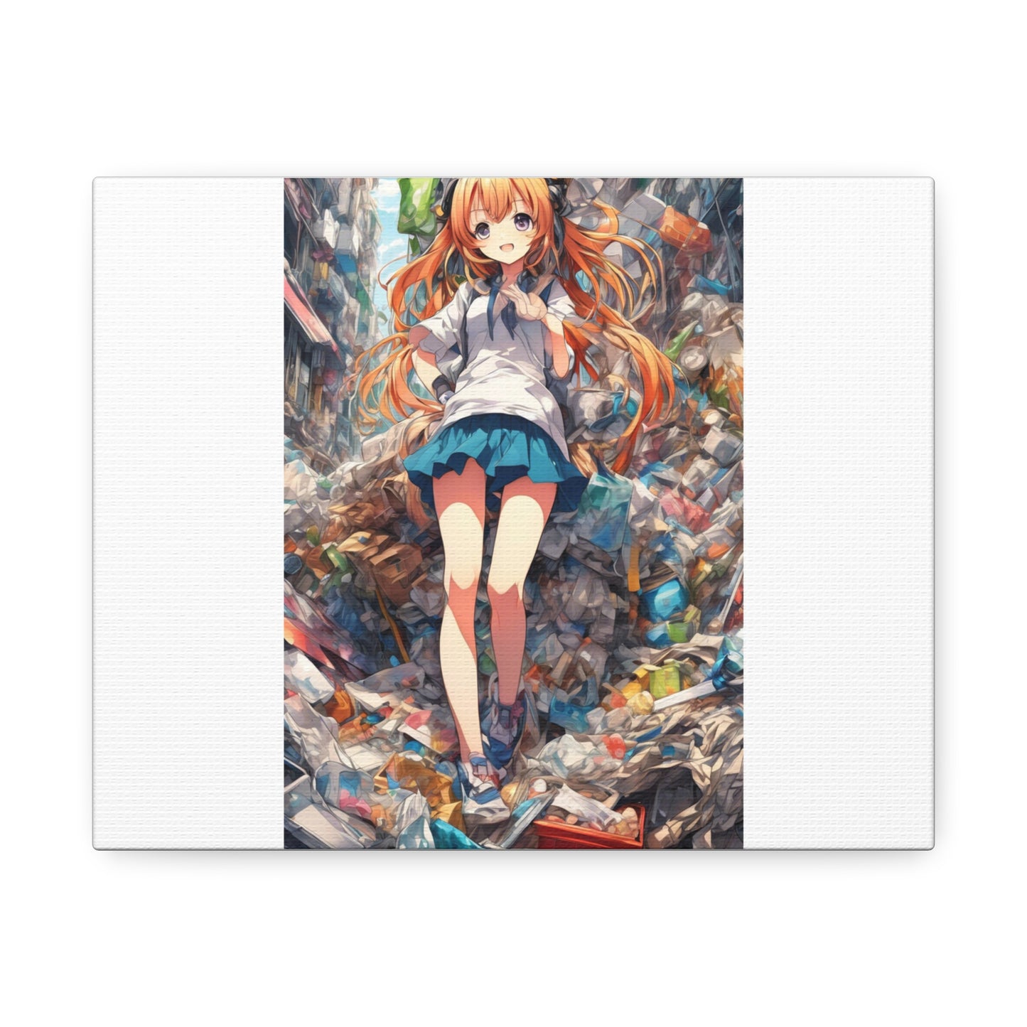 Recycling Rescue Anime Heroine Eco Street Art Canvas
