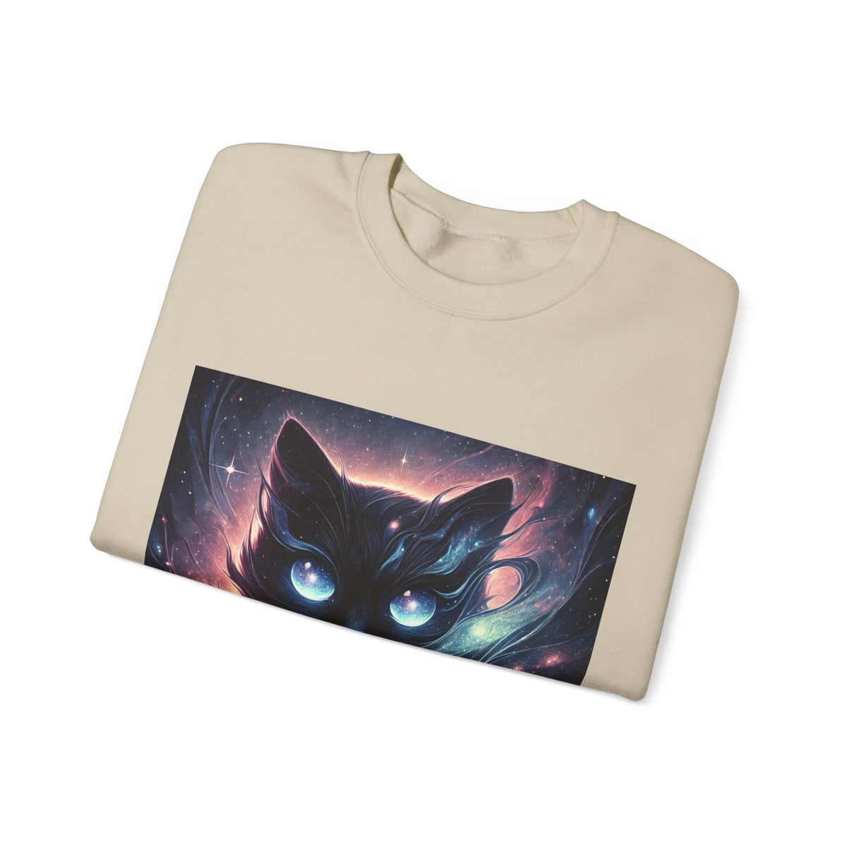 Cosmic Black Cat Galaxy Celestial Sweatshirt
