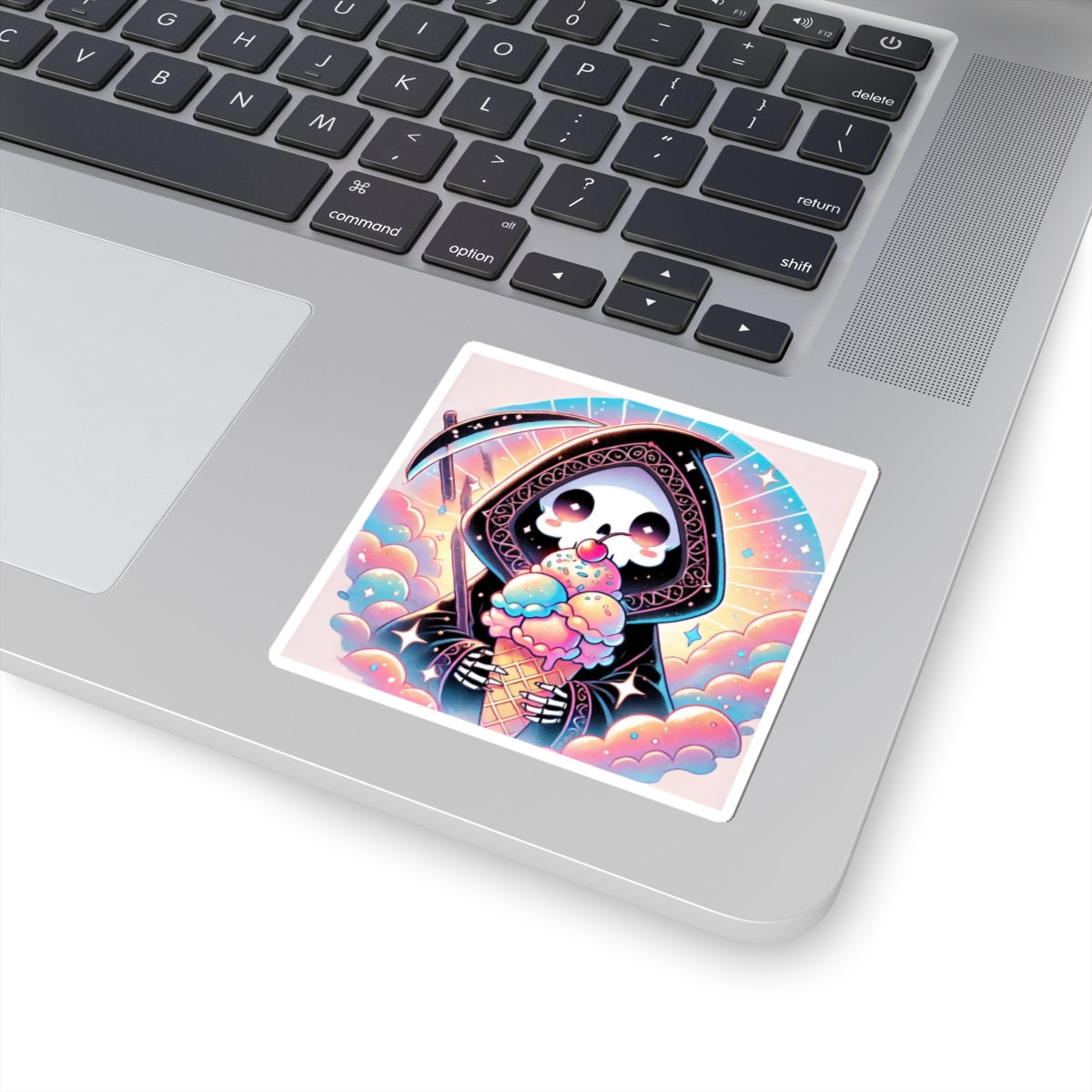 Pastel Grim Reaper Ice Cream Cute Gothic Art Sticker