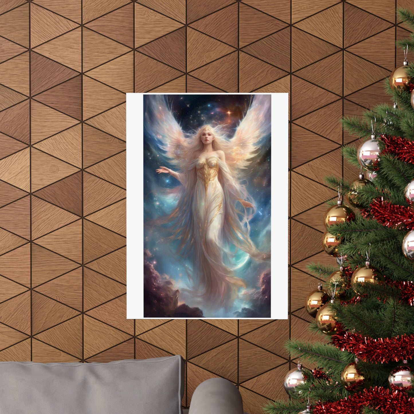 Celestial Winged Heroine Fantasy Portrait Poster