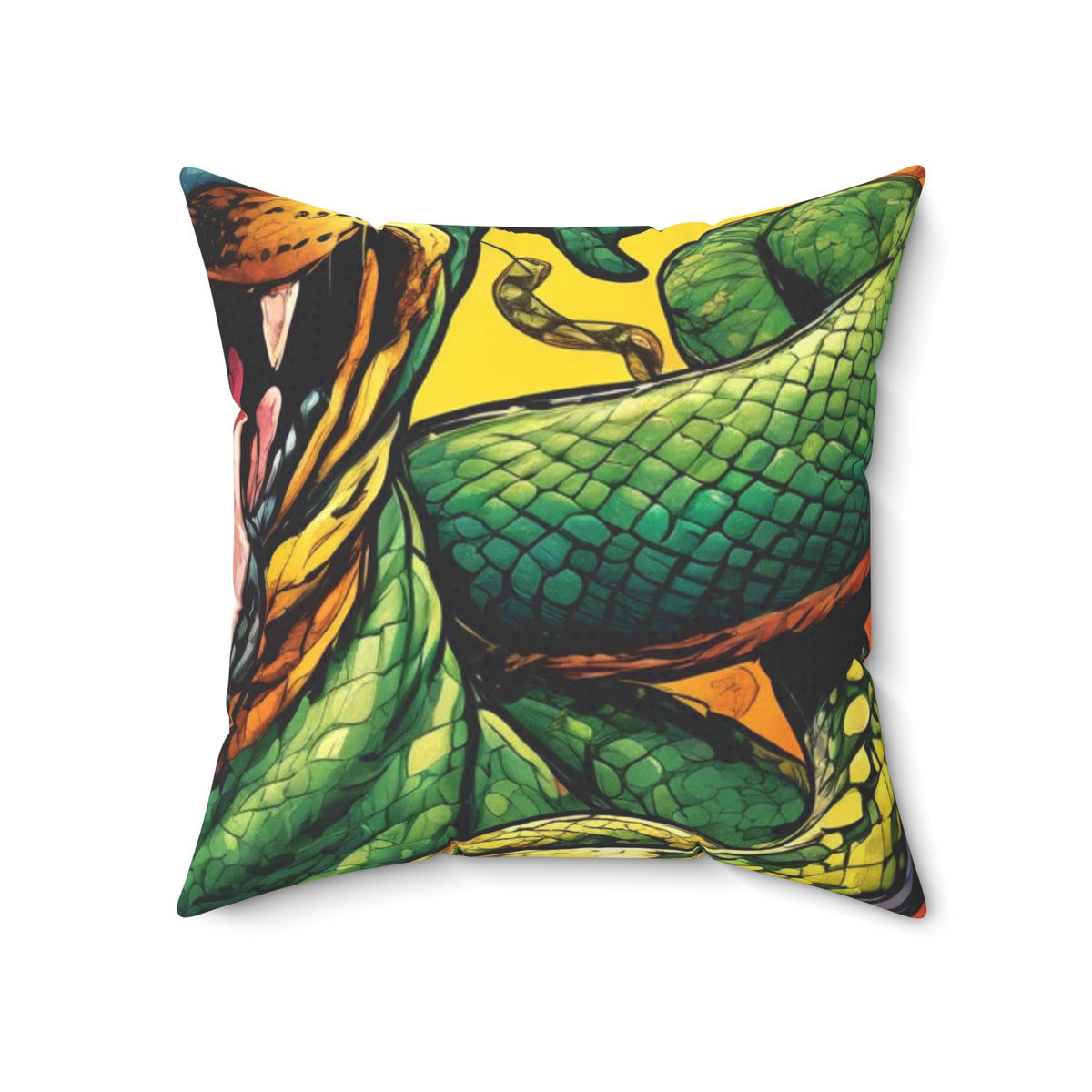 Surreal Serpent Hound Dark Fantasy Decorative Pillow