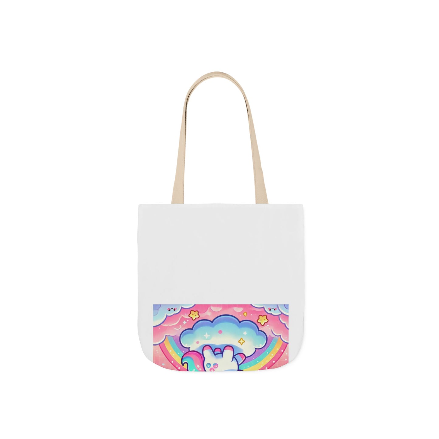 Pastel Rainbow Unicorn Cloud Kawaii Canvas Tote Bag