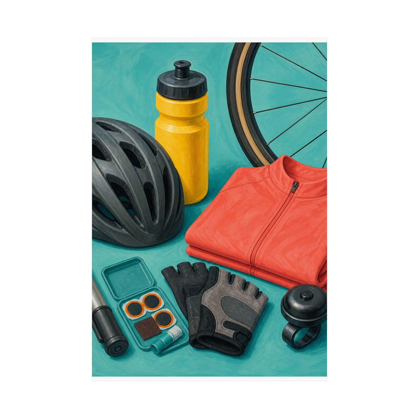 Colorful Cycling Gear Hobby Poster
