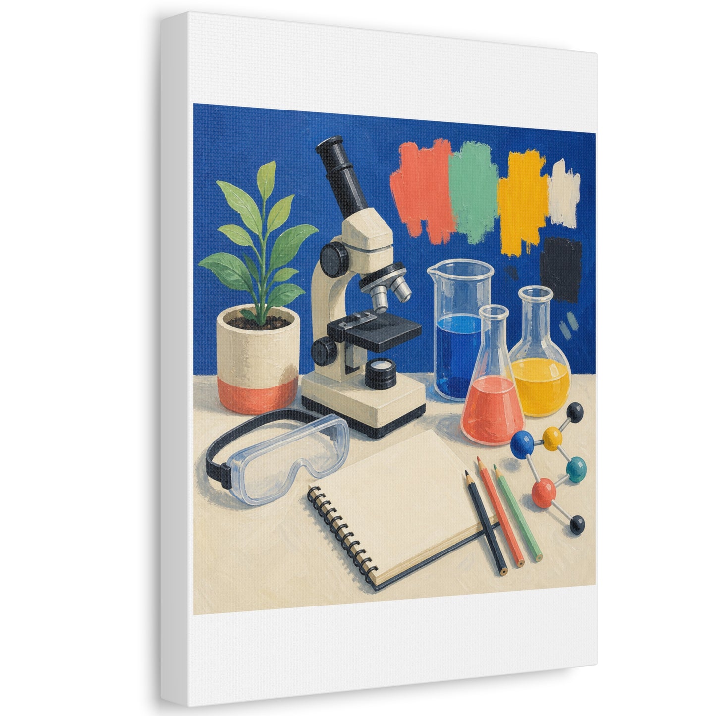 Colorful Science Lab Learning Art Canvas Art