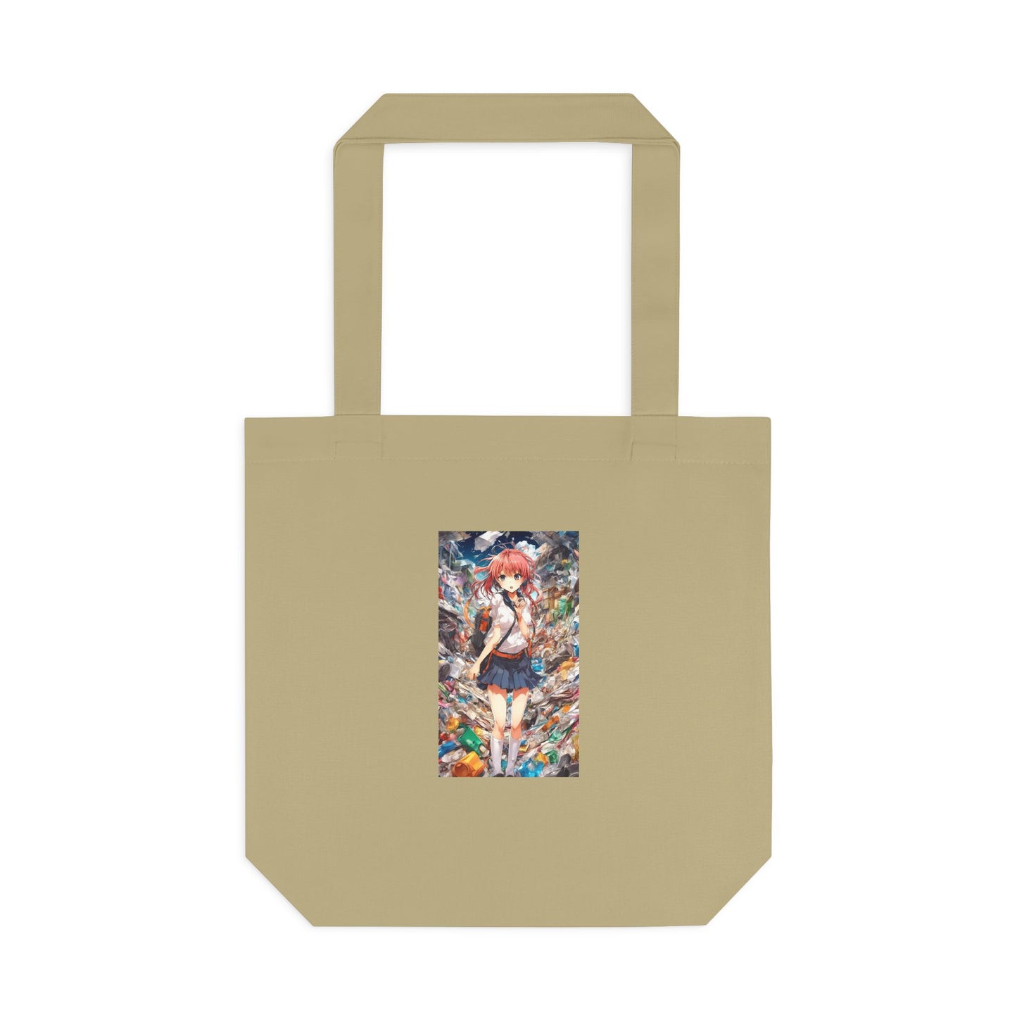 Recycling Day Anime Schoolgirl Eco Street Art Tote Bag