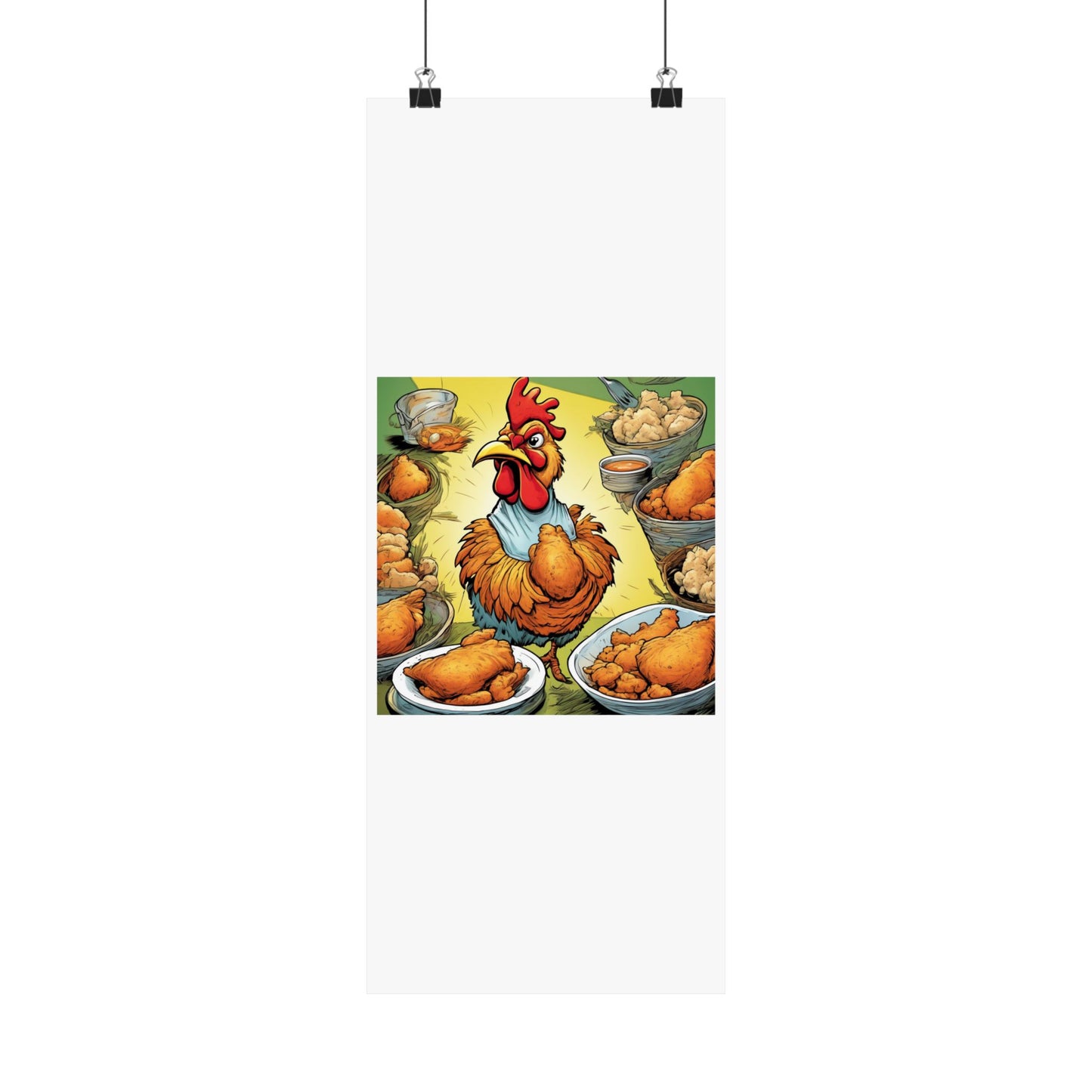 Funny Chicken Fried Food Comfort Food Art Poster