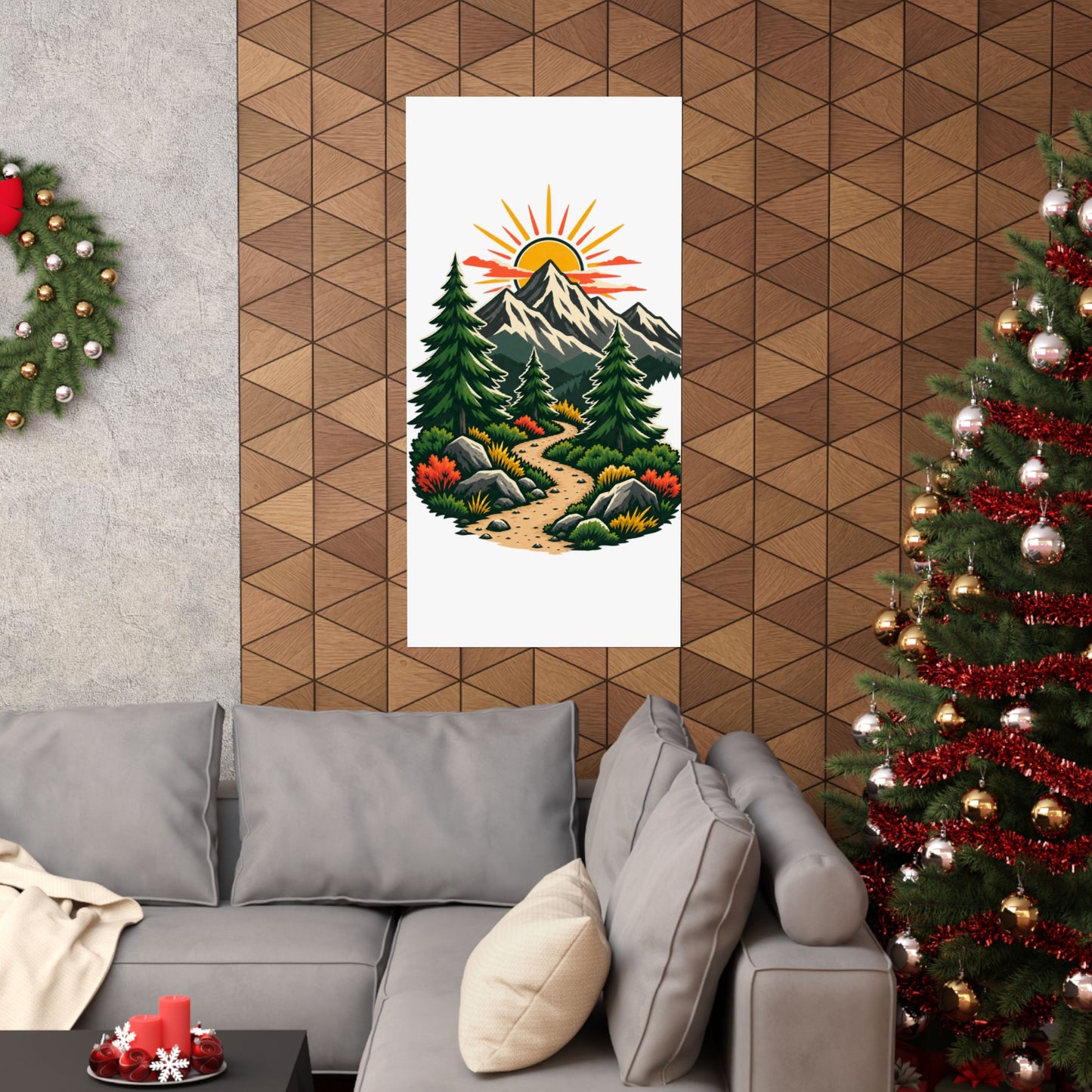 Sunrise Mountain Trail Outdoor Adventure Poster