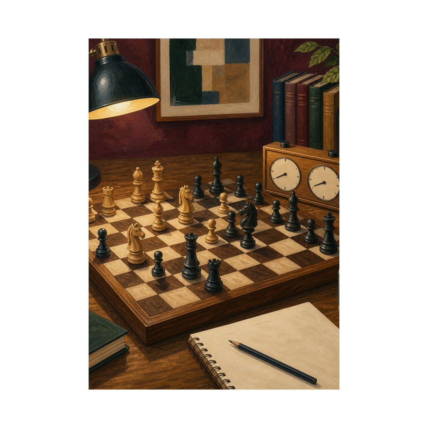 Cozy Chess Strategy Game Hobby Poster