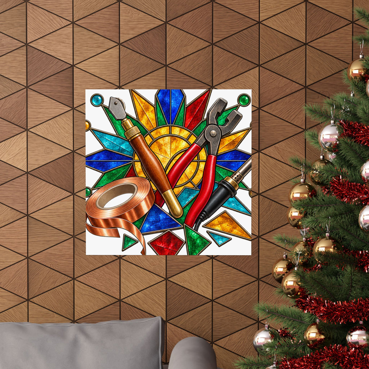 Stained Glass Workshop Tools Poster