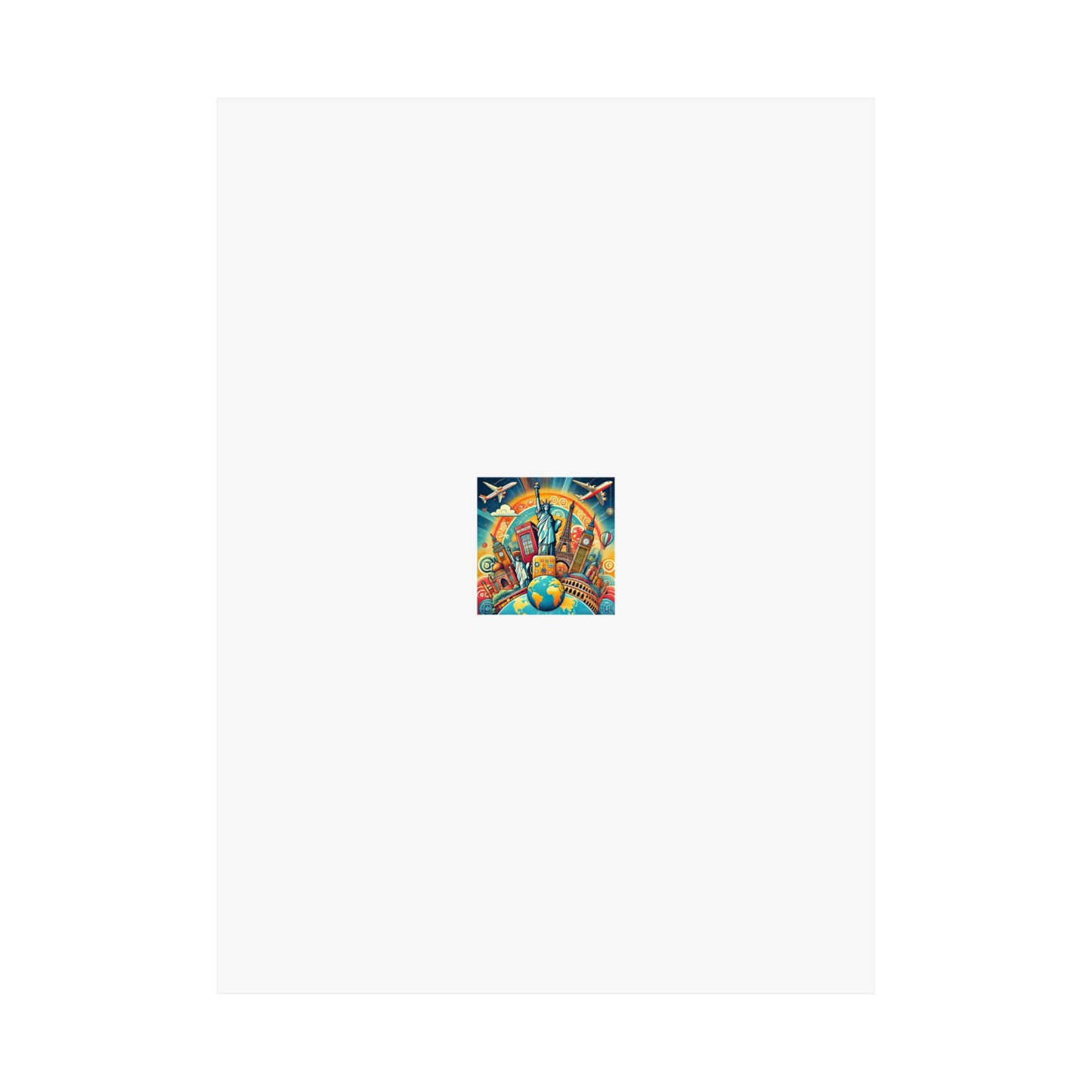 Global Landmark Adventure Collage Colorful Travel Poster