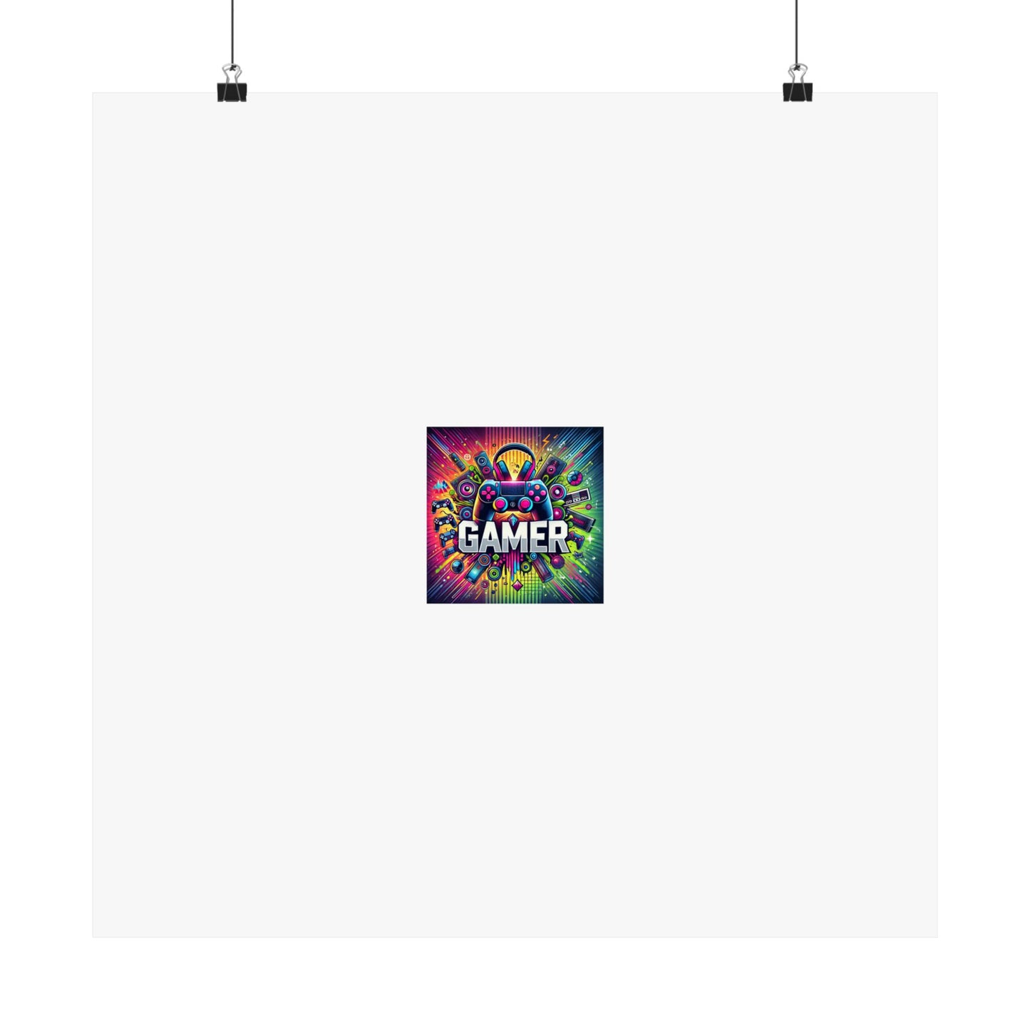 Neon Gamer Energy Retro Arcade Gaming Wall Art Poster
