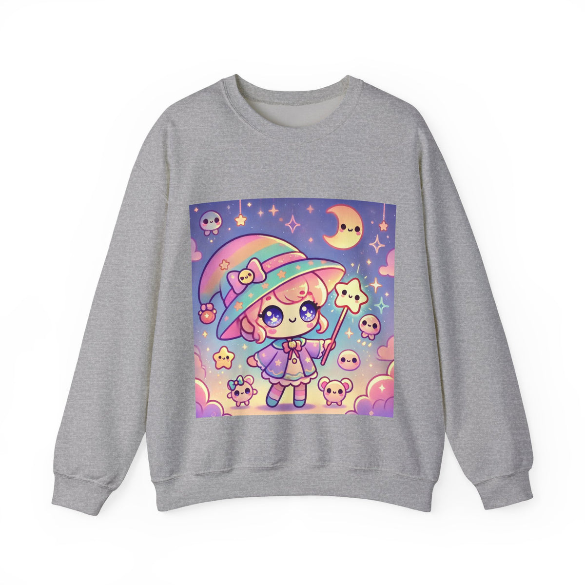 Kawaii Moon Wand Pastel Fantasy Art Sweatshirt