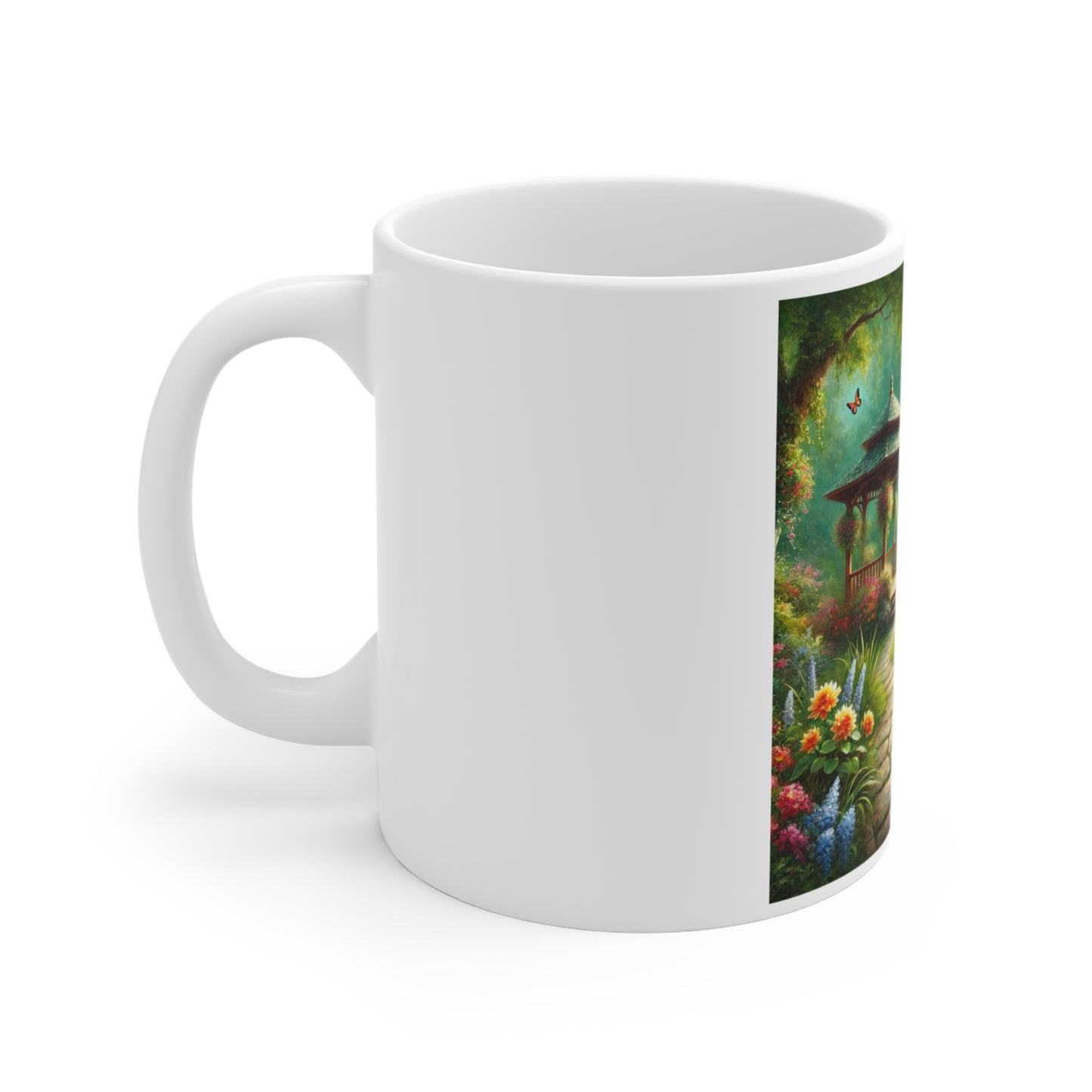 Spring Garden Gazebo Floral Landscape Coffee Mug