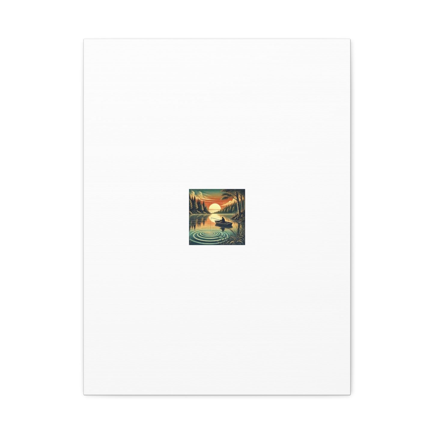 Sunset Lake Fishing Retreat Canvas Lake House Fishing Wall Art Gift